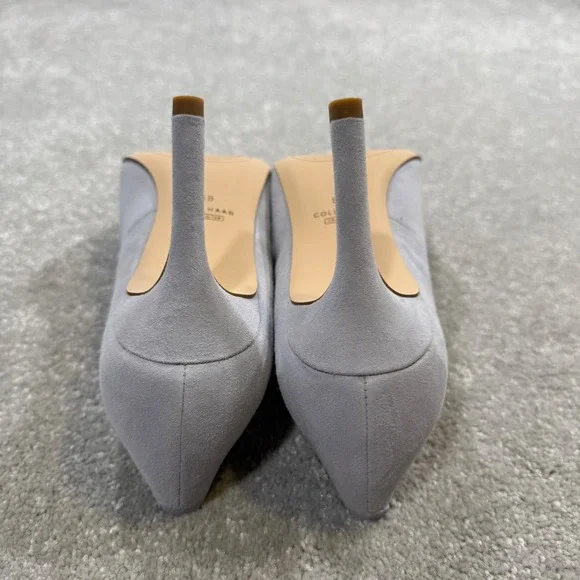 Cole Haan Gabbie Pump Suede 80 Pearl Grey Stiletto Heels NIB Sz 8 Wedding Formal - Picture 9 of 15